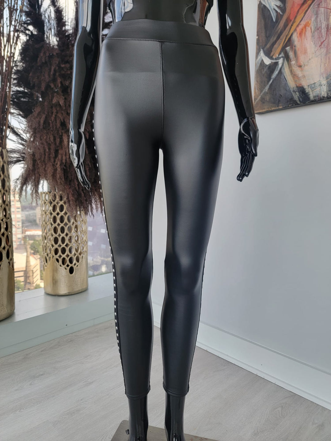 Fleece-Lined Faux Leather Leggings