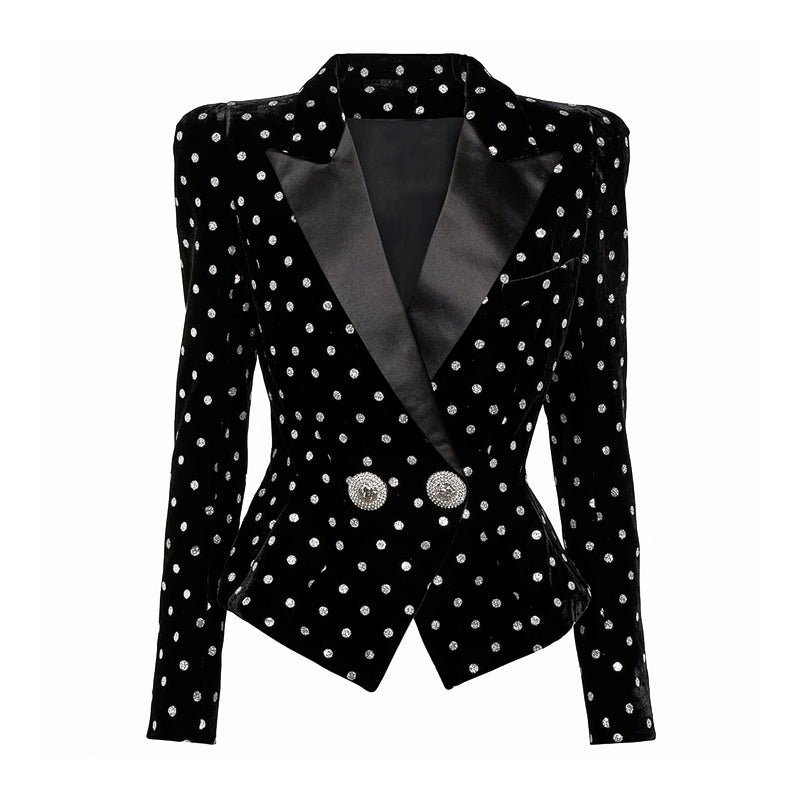 Sculpted Polka Dot Blazer