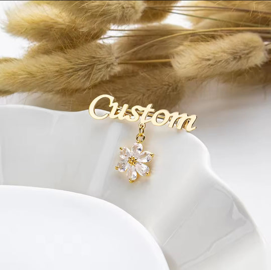 Custom Name Pin with Charm