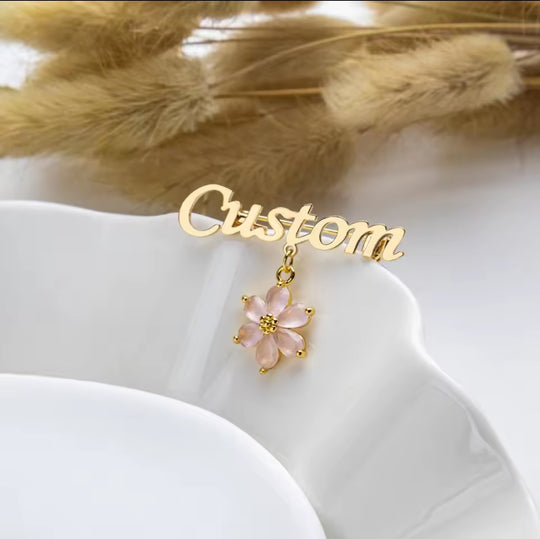 Custom Name Pin with Charm