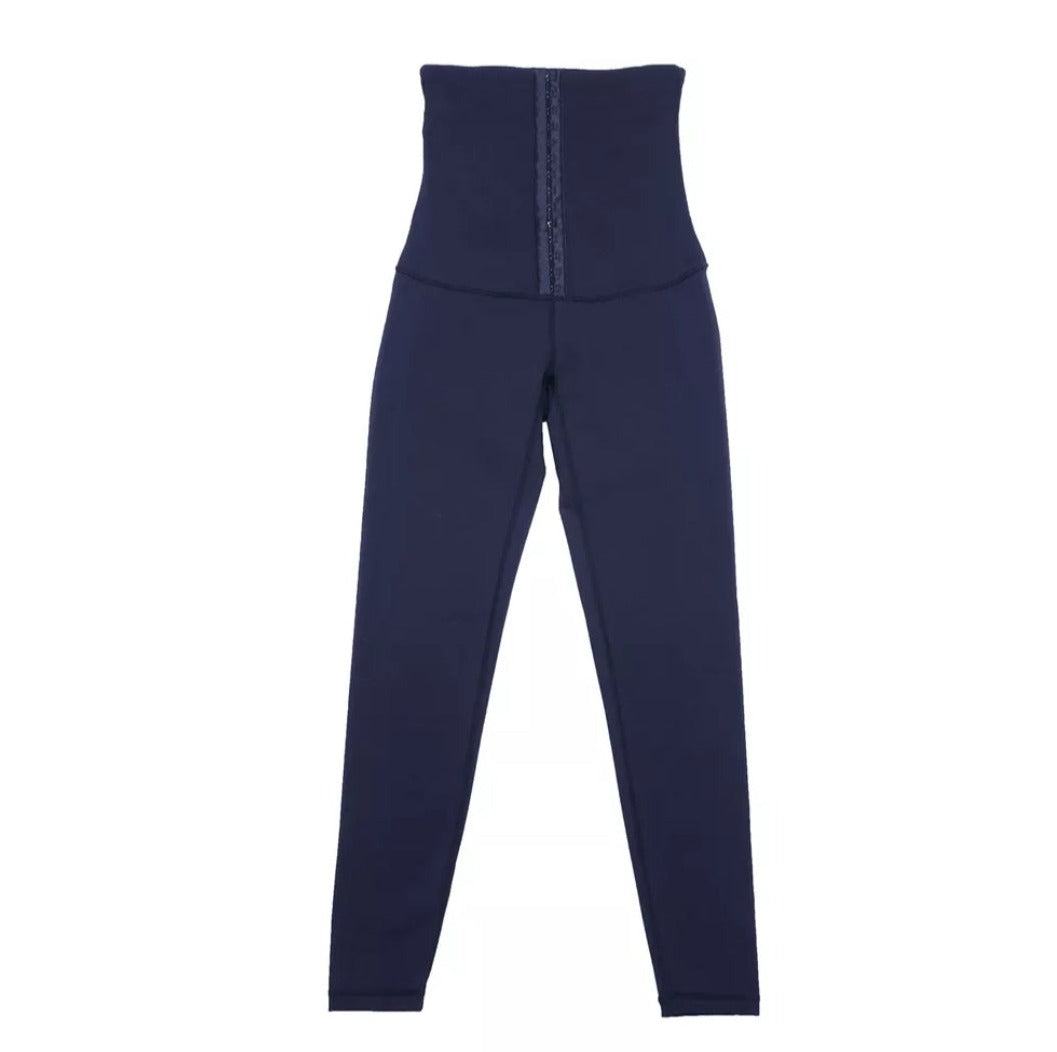 Slender Fit Double High Corset Leggings (Blue)